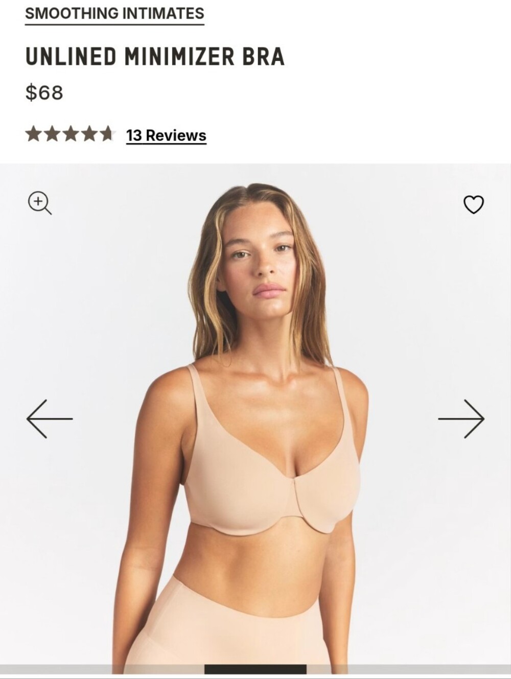 NWT Skims Unlined Minimizer Bra
